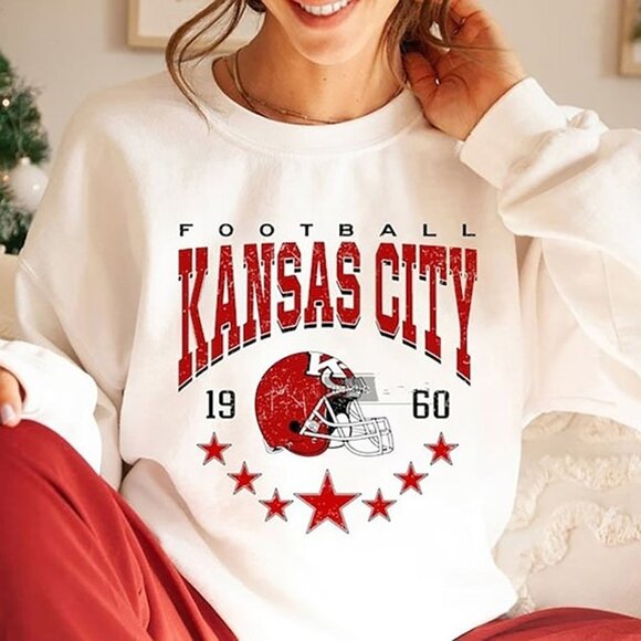 Kansas City Football Crewneck Sweatshirt Retro NFL Classic Vintage Chiefs Fan 79 - Picture 1 of 5